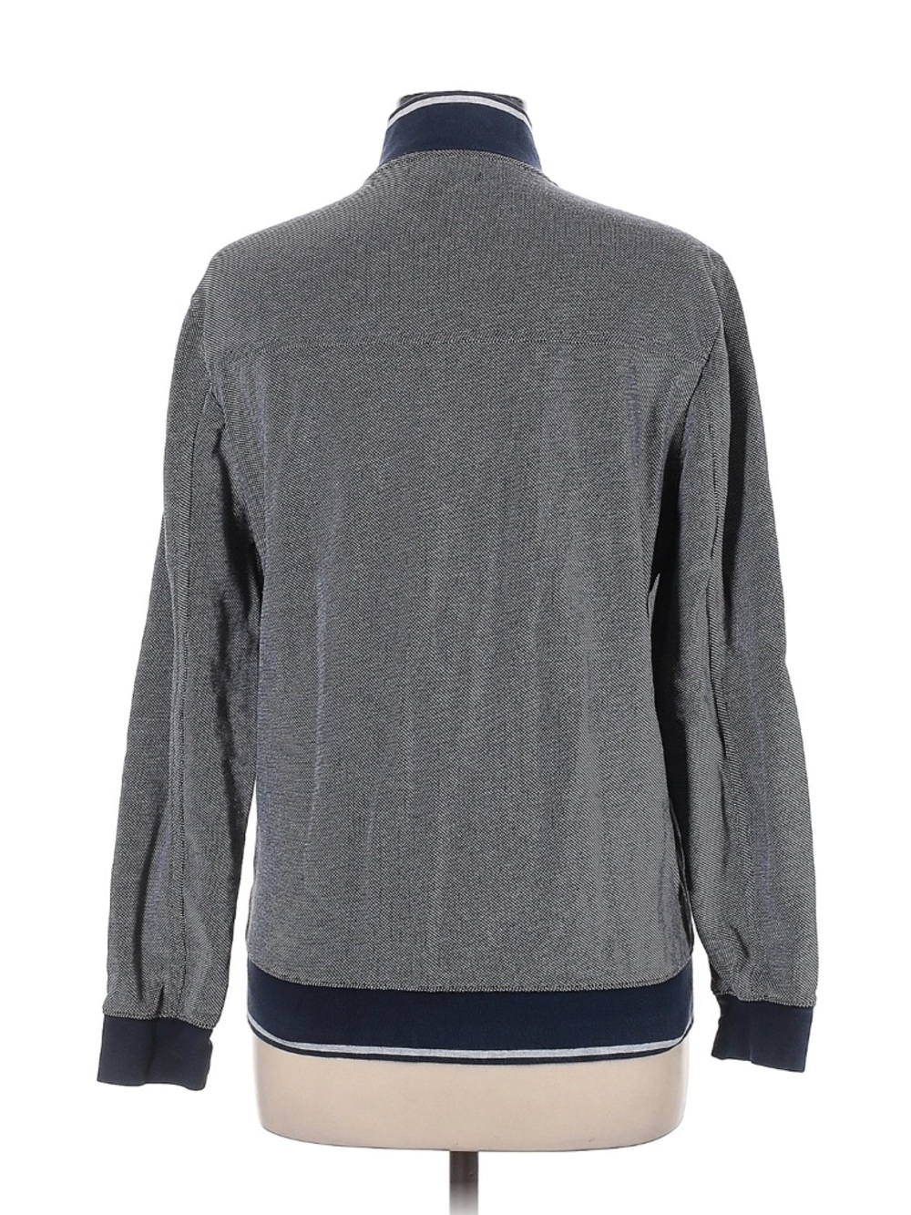 Banana Republic Men's Full Zip Jacket; Navy/Gray - Size Med